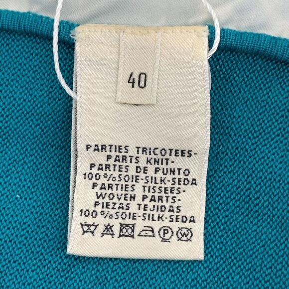 Hermès Blue Astrolabe Print Silk Sleeveless Knit Dress Size 40 Round Neck - Picture 7 of 8